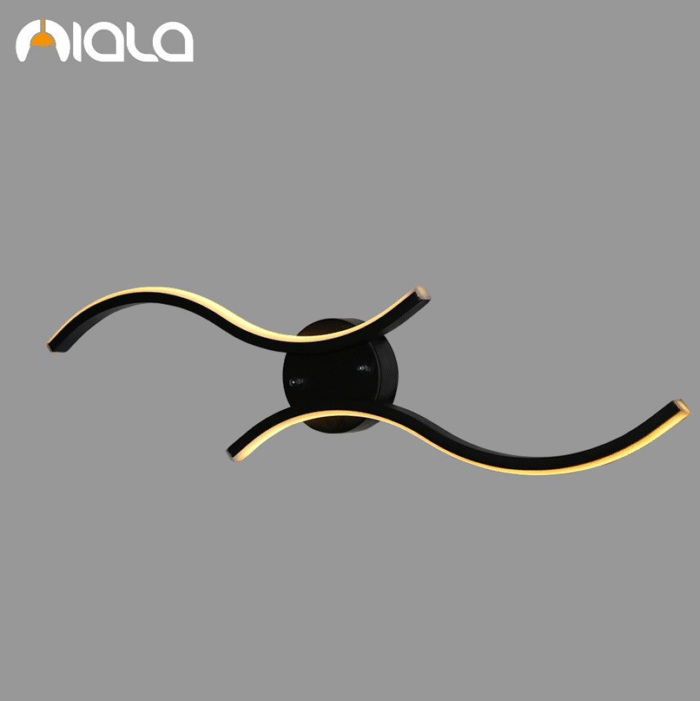 دیوار کوب دو موج مشکی