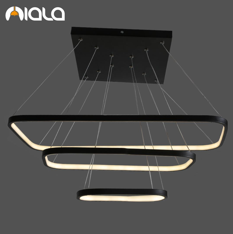 لوستر مستطیل سه طبقه مشکی لوستر مستطیل سه طبقه مشکی